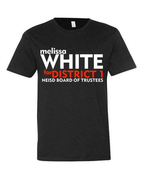 Melissa White Men's Black Tee Shirt