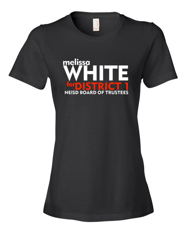 Melissa White Women's Black Fashion Fit Tee