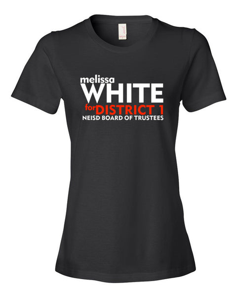 Melissa White Women's Black Fashion Fit Tee